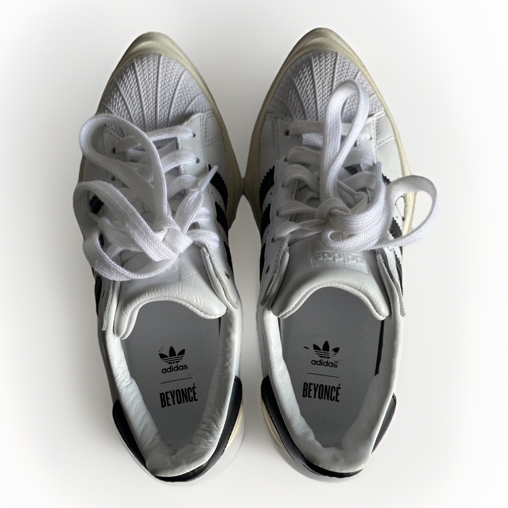 ADIDAS x Beyonce Ivy Park Superstar Platform Cloud White & Black Sneakers Sz 5.5 - Picture 7 of 9
